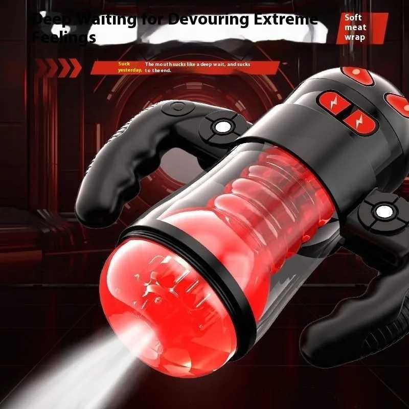Electric Handle Airplane Cup Full-Automatic Vibration Sound Clip Suction Masturbation Device for Men Adult Sex Toy W250621