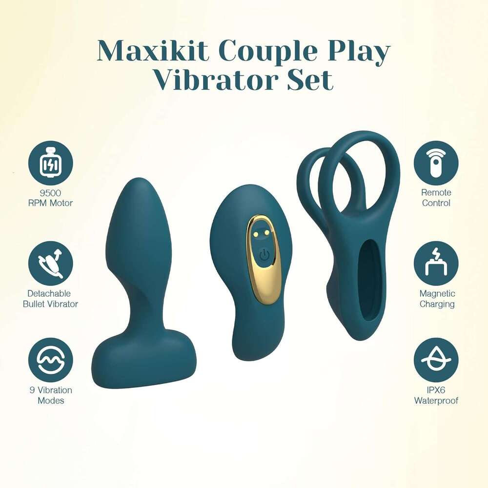Tracy's Dog Kit - Includes Vibrating Ring, Panty Vibrator Butt Plug with Removable Rechargeable Bullet, Remote-Controlled Adult Sex Toy Set