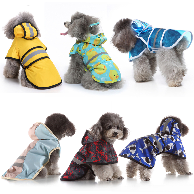 Dog Raincoat, Adjustable Dog Rain Jacket Clear Hooded Double Layer, Waterproof Poncho with Reflective Strip Straps for Small Medium Large Puppies XXL 