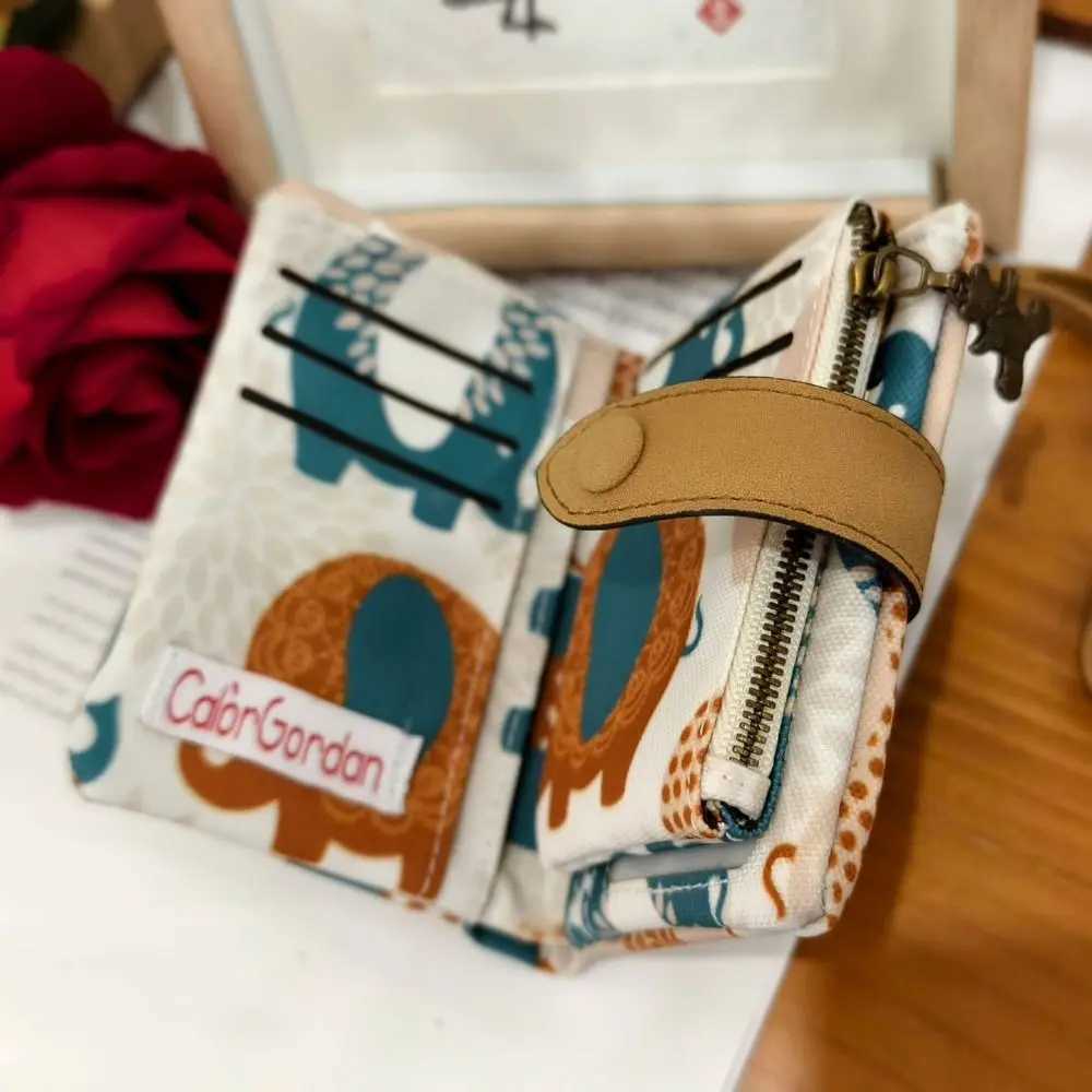 Women Cute Zipper Hasp Short Wallet PU Leather-Capacity Coin Purse Money Bag Frosted Printing ID Card Holder Cute Clutch Z250621