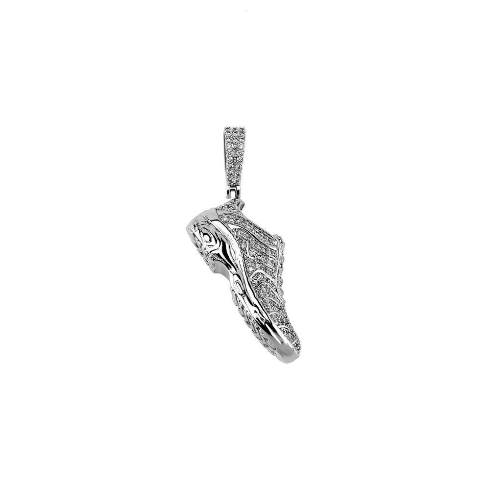 Dewu Same Style Gold Australian Full Zircon Shoe Pendant Creative Trendy Unisex Sneaker Necklace
