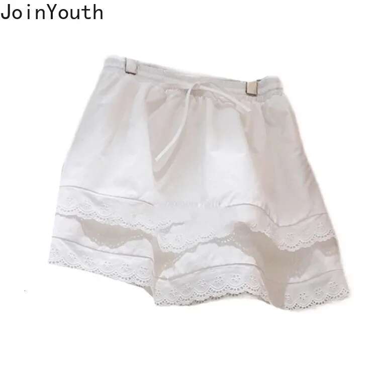 Fashion Skirts for Women Fashion Summer Jupe 2025 Faldas Mujer De Moda Korean Tunic Saia Patchwork Lace A-line White Mini Skirt
