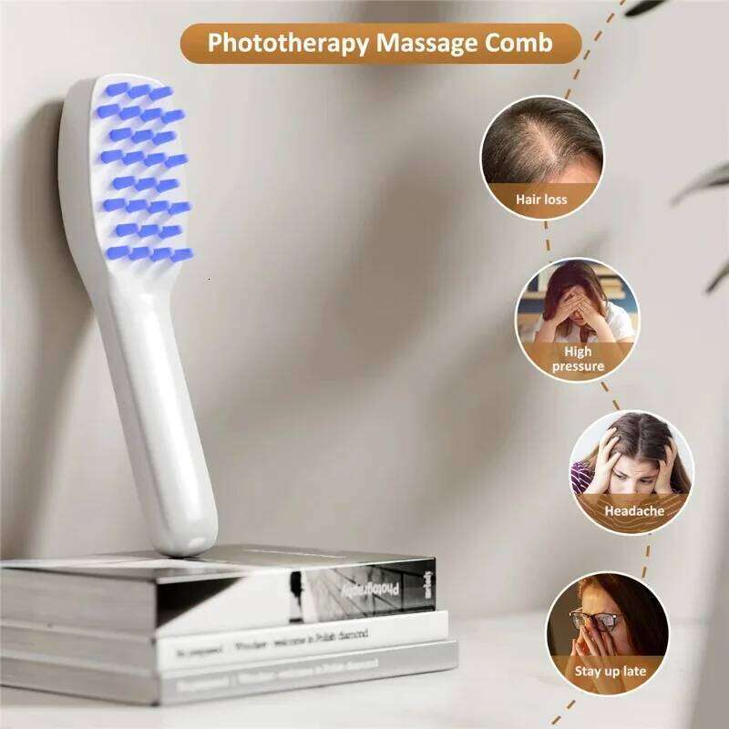 in 1 Electric Wireless Infrared Comb Growth 3 Modes Vibration Massage Scalp Brush Anti Loss Hair Care