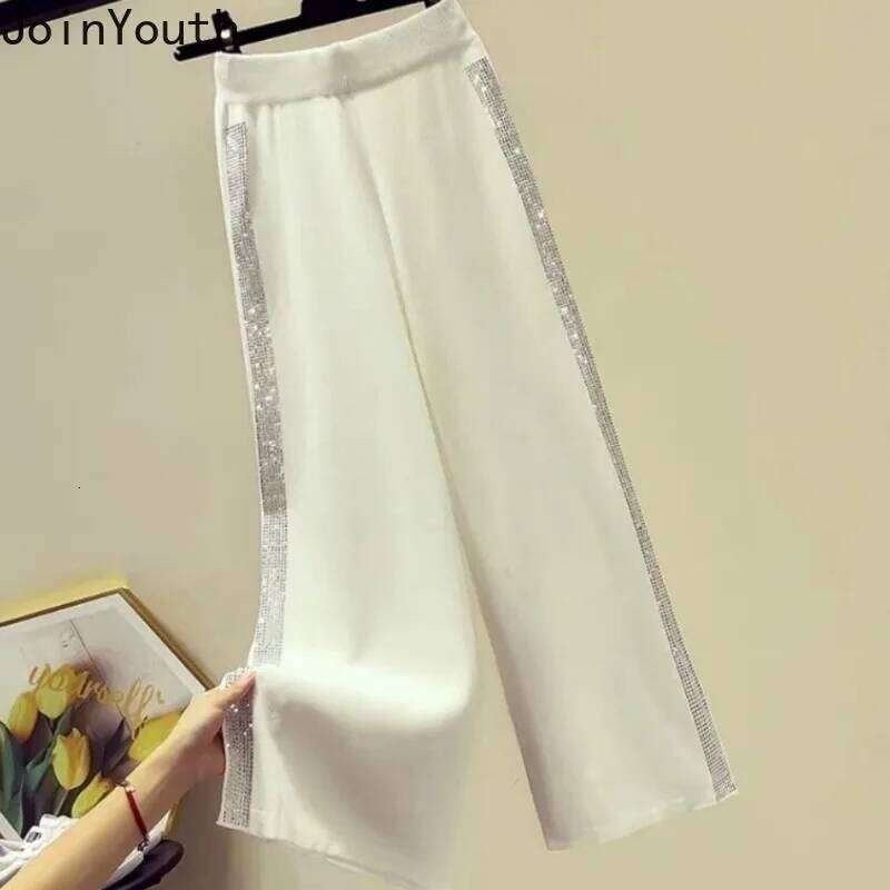 Designer Leisure High Quality Korean Wide Leg Pants for Women 2025 New Bottoms High Waist Straight Pantalon Femme Patchwork Dia Casual Fashion Trouser