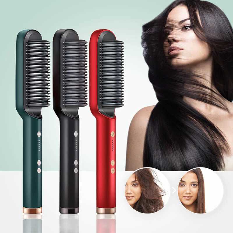 Hair Straightener Hot Comb Curling Iron Multi-speed Electric Straightening Comb Curling Iron Hair Brush 2023 Hot SaleXJ250621