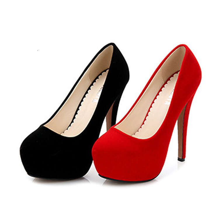 Women's Waterproof Platform Single High Heels, Sexy Stiletto Nightclub Shoes, Plus Size 14cm