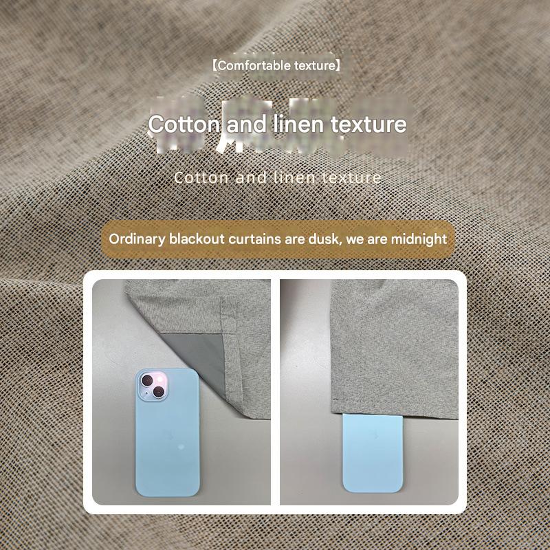 A529 new full blackout heat insulation sunshade curtains punch-free installation simple rental room blackout curtains small curtain