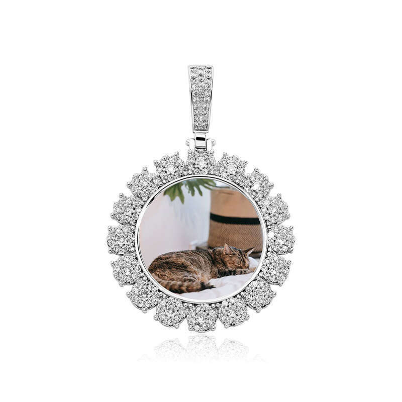 Jin Ao INS Summer Frame Rock Sugar Cubic Zircon Necklace Couple Street Shoot DIY Photo Pendant Trendy Accessories