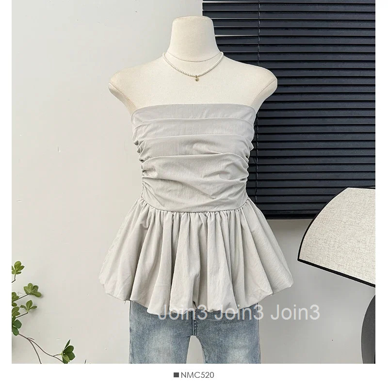 Y2k Top Sweet Tanks Women Clothing Backless Folds Vest 2025 Ropa Mujer Ruffles Fashion Tunic Camis Korean Summer Sexy Crop Tops