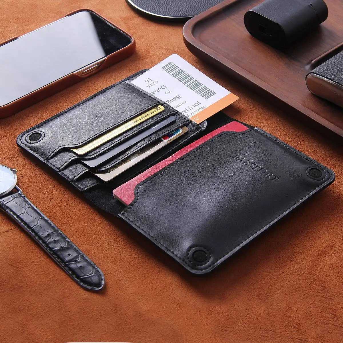 High Grade Real Leather Passport Cover Ticket Wallet Travel Document Storage Bag Multi Card Holder Thin Pass Port Pouch Cases Z250621
