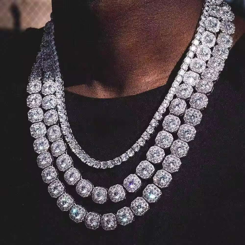 VVS1 D Color Hip Hop Trendy Brand Necklace 925 Silver with Stylish Rock Candy Moissanite Men Fashion Necklace for Men