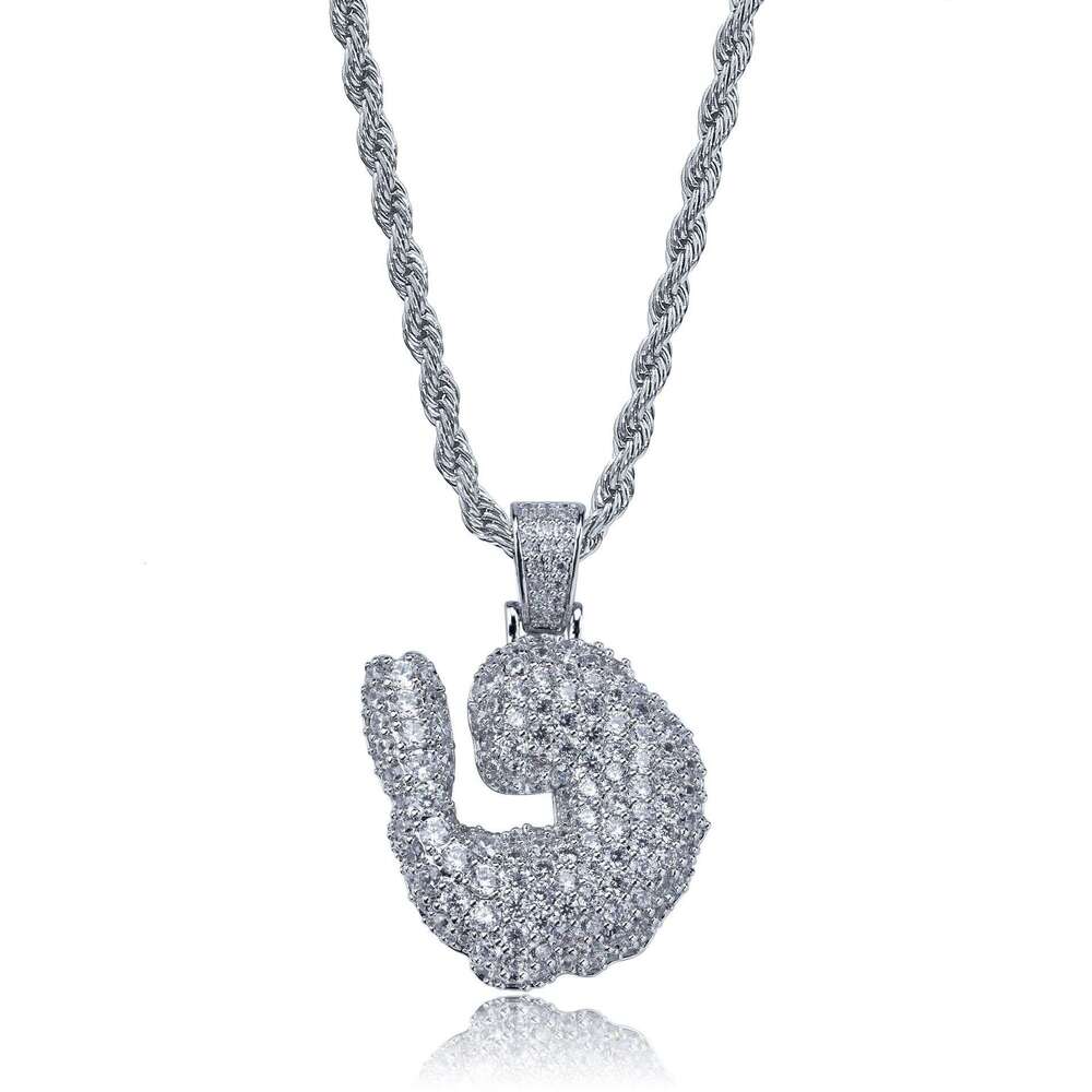 Hot Shrimp Hip-Hop Pendant Necklace Full Dia Copper Inlaid Zircon Jewelry Unisex Trendy Simple Accessories