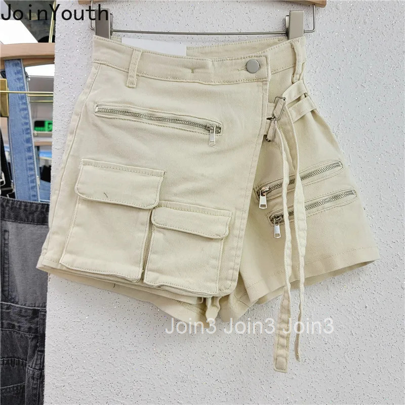 Women Y2k Denim Skirt 2025 Faldas Mujer De Moda Streetwear Fashion Jupe Casual Summer Saia Casual Pocket Irregular Mini Skirts
