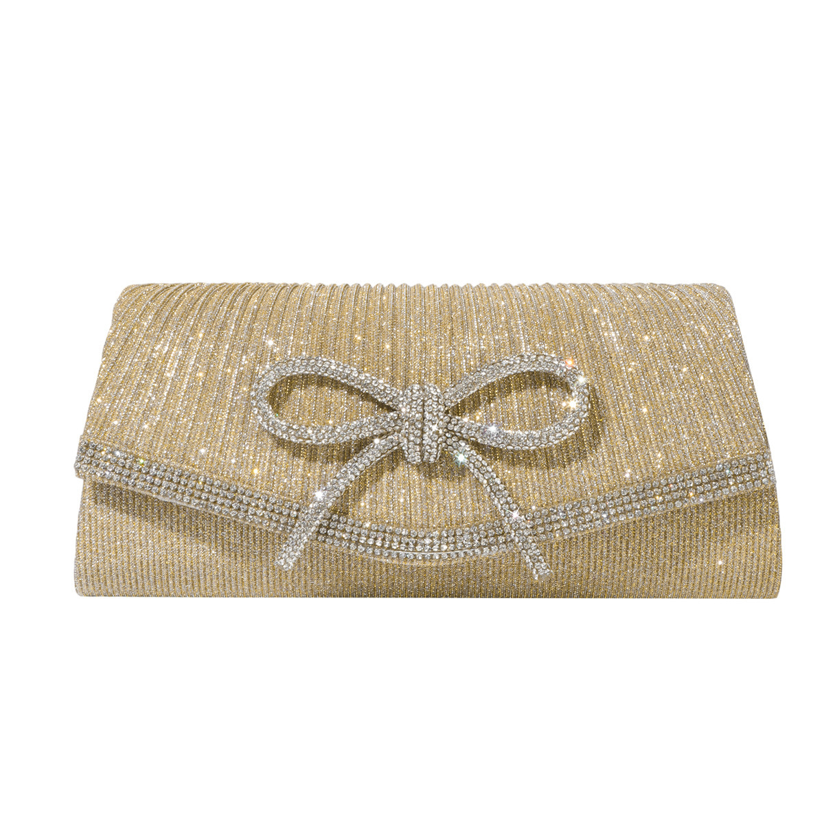 Free Shipping 2025 New Designer Bag Trendy High-quality Shopping Bags Fashion New Evening Bag With Rhinestones Bowknot Glitter Clutch Chain Crossbody