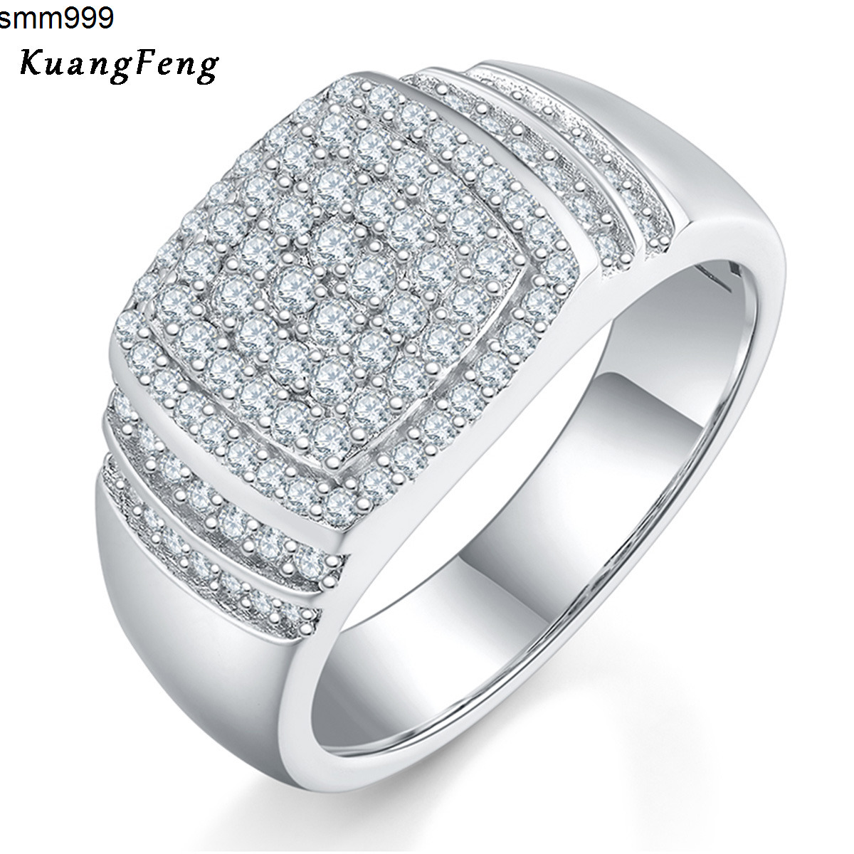 14462 Popular Style Fine Jewelry Iced Hip Hop Ring 925 Silver White D VVS1 Brilliant Cut Moissanite Diamond Rings for Men