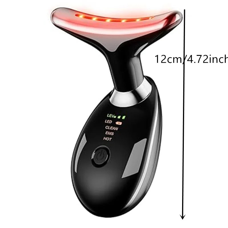 Rechargeable LED Tricolor Facial And Neck Massage Instrument Firming And Tightening Face And Neck Skin Beauty Skin Care Tool 250619