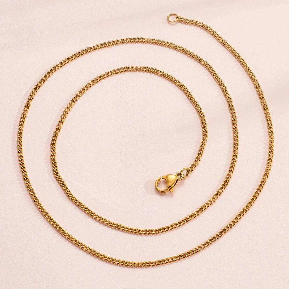2mm Wide Stainless Steel Link Chain Necklace for Men Women Sier and Gold Color Available Length 14"-30" Good quality