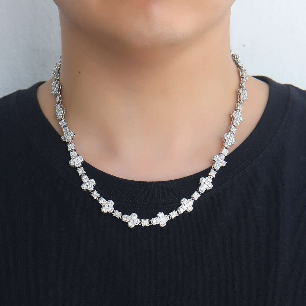 Personality Hip-Hop 10mm Cross Full Zircon Necklace Unisex Trendy Niche Jewelry 294f