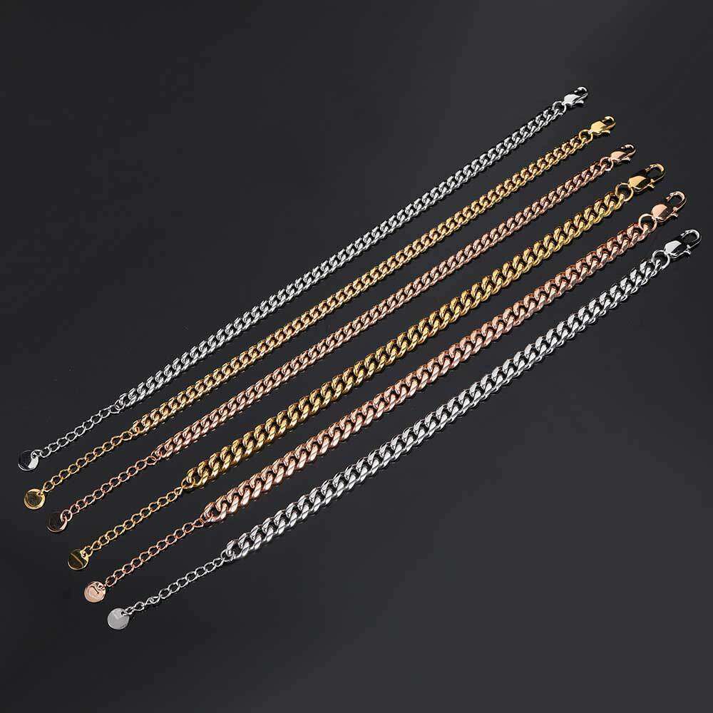 Hip Hop Style Stainless Extended Chain Round Polished Cuban Niche Jewelry Titanium Steel Anklet for Women 0139