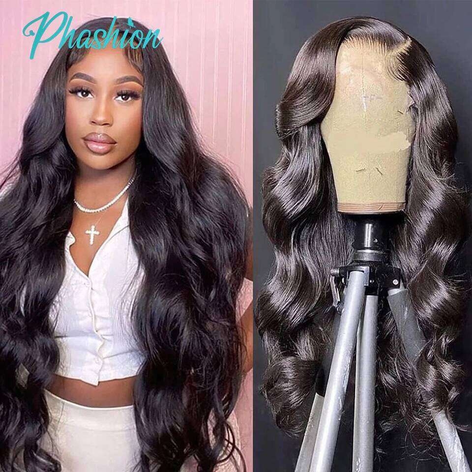 Phashion 13x6 13x4 Transparent Front Pre Plucked For Women Body Remy Human Hair Lace Frontal Wigs On Sale