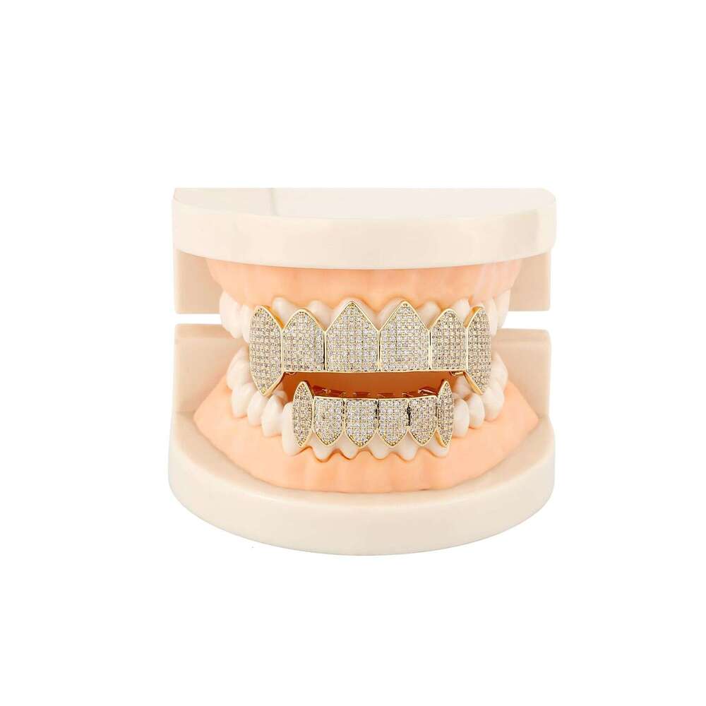 Jewelry Micro Paved Zircon Fangs Bracelet Halloween Costume Personality Exaggerated Hip Hop Teeth Accessories