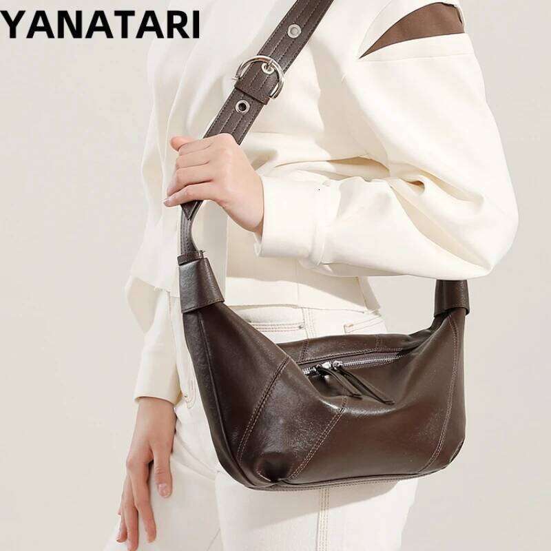 YANATARI Dumpling Leather Soft Leather Large Capacity Minimalist Crossbody Bag Women Female Fashion 2025/06/22