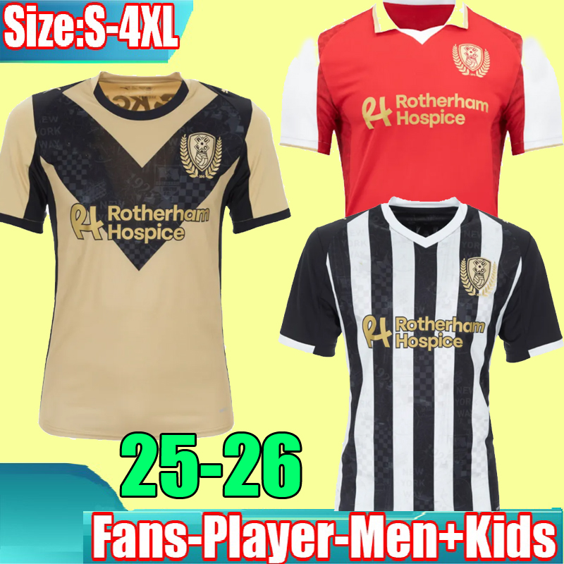 S-4XL 2025 2026 Rotherham United Day Soccer Jerseys Kit 25 26 Tops Tee Egan Football Shirt Men Kids Uniform