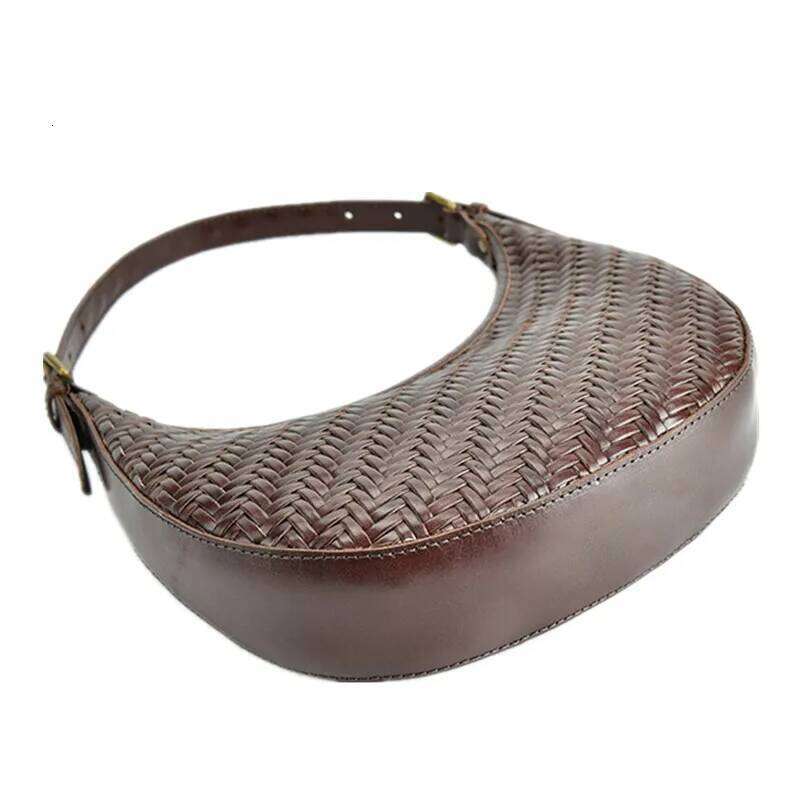 2023 New Braided Baotou Layer Cowhide Retro Underarm Europe And America Leather Female Bag Pure Hand 2025/06/22
