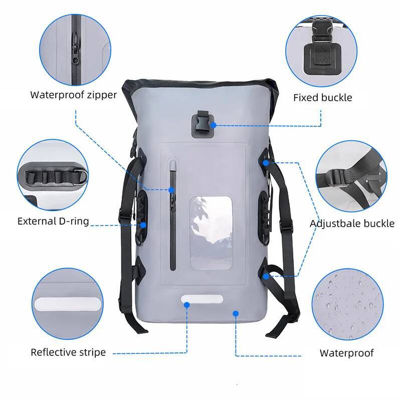 Swimming Backpacks 32L Waterproof Bag Beach Backpack Rafting Surfing Diving Bags Large Capacity Wet Dry Sepration Pack XM270 designer bag