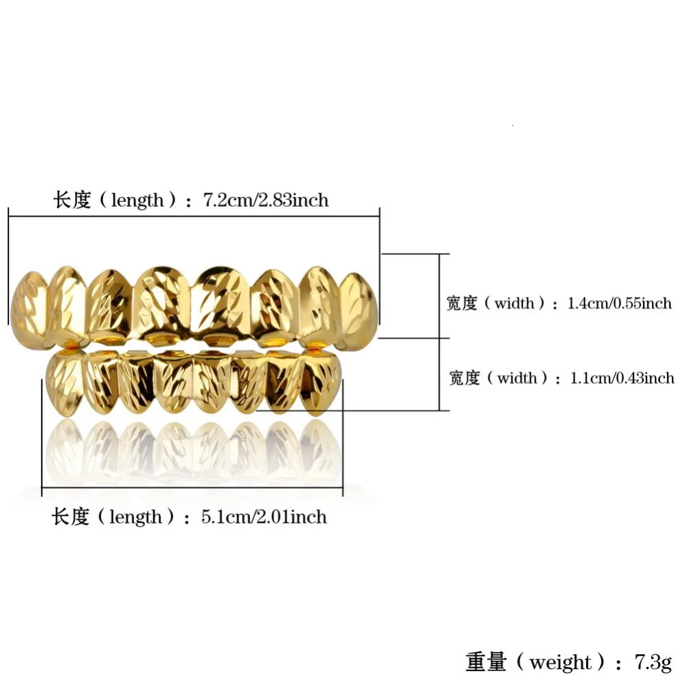 TOP Fit Gold Silver Color DCut Top Bottom Teeth With Silicone Hip Hop Rock Jewelry Christmas Gift 250613