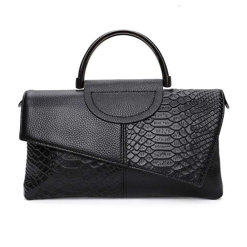 New Women's Snake Pattern Printed Handbag With And Multi Functional Leather Wallet 2025/06/19