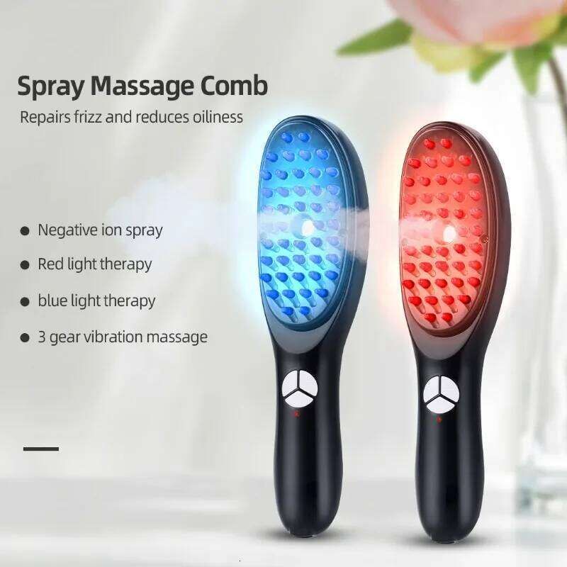 in 1 Electric Wireless Infrared Comb Growth 3 Modes Vibration Massage Scalp Brush Anti Loss Hair Care