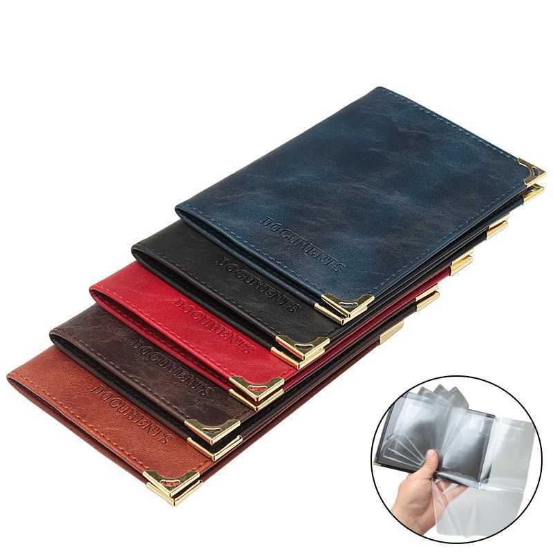 Women Men Passport Holder Bags Wallet Vintage Pu Leather Passport Cover Documents Card Bag Auto Driver License Cover Bags Pouch Z250621