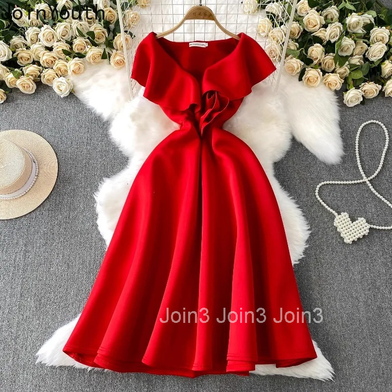 Party Dress Womens Clothing V-neck Slim Waist 3D Floral Robe Femme 2025 Vestidos De Mujer Temperament Summer A-line Dresses