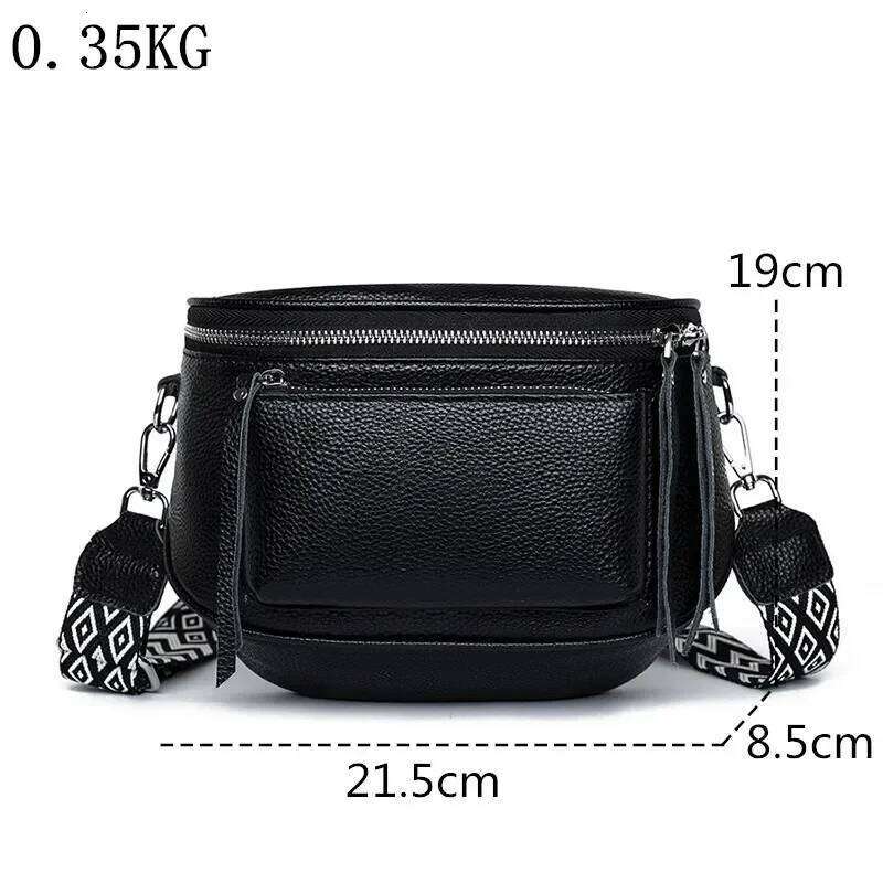 New Genuine Leather Handbag Women Saddle Bag Cowhide Female Fashion Shoulder Crossbody Bags For Ladies Totes