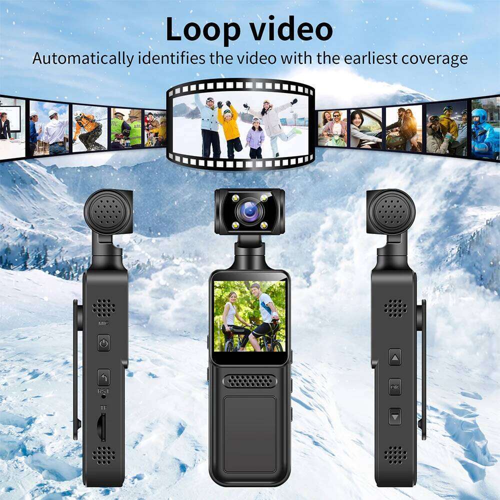 128GB 4K Ultra HD Action Mini Camera 180 Rotatable Vlog Wifi Sports Cam Waterproof Case Helmet Travel Bicycle Driver Recorder
