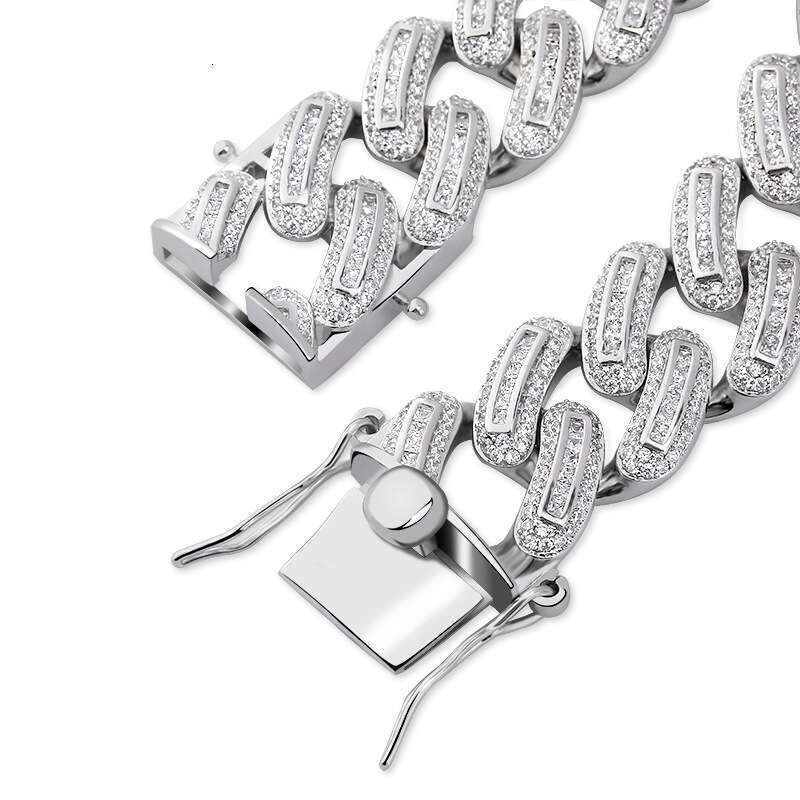 Hip Hop Cuban Chain 18MM Inlaid Bracelet Full Dia Unisex Necklace Trendy Accessories