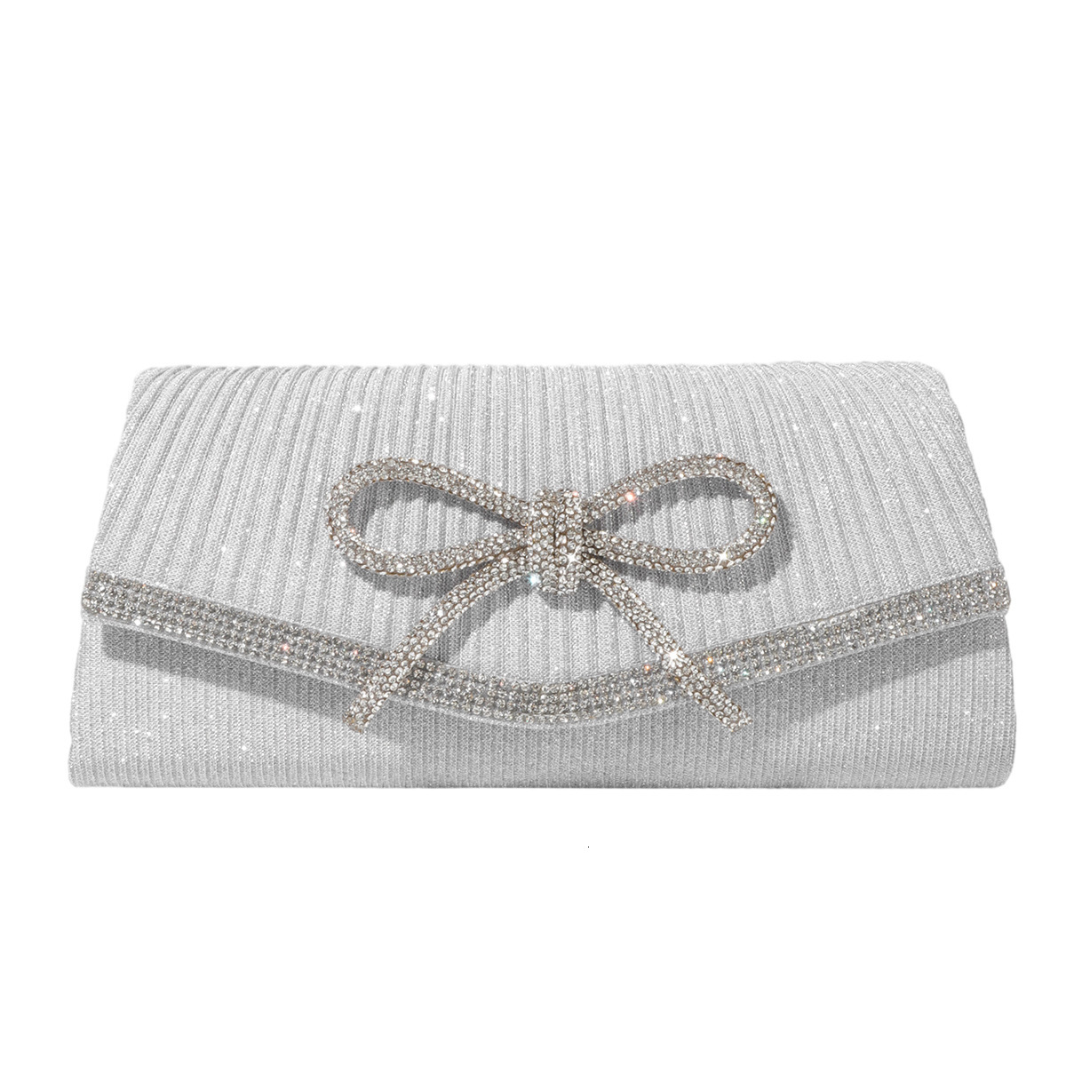 Free Shipping 2025 New Designer Bag Trendy High-quality Shopping Bags Fashion New Evening Bag With Rhinestones Bowknot Glitter Clutch Chain Crossbody