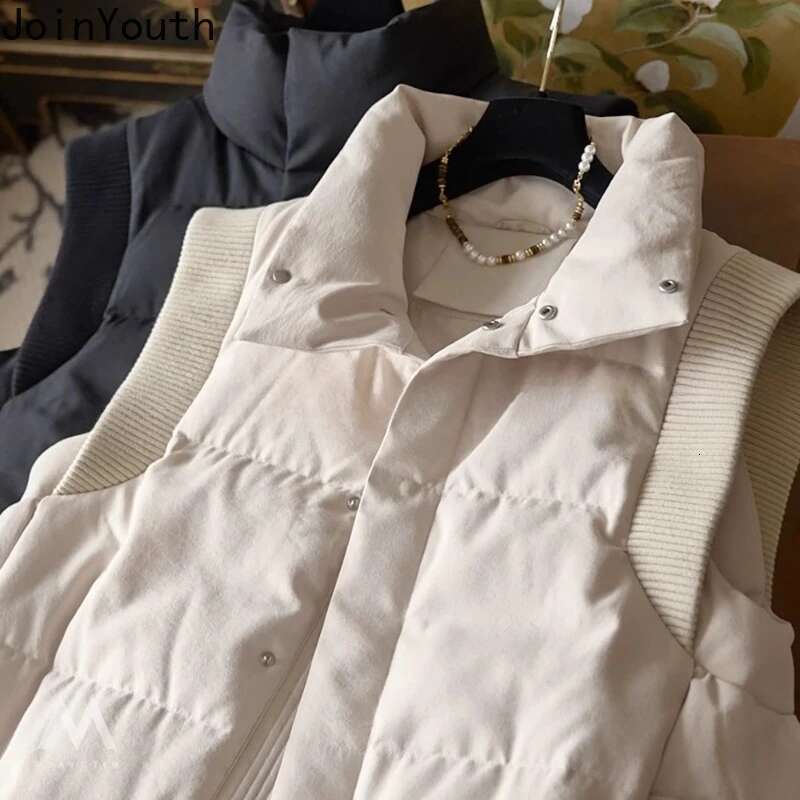 Sleeveless Cardigan Women Korean Vest Coat Autumn Winter Clothing Stand Neck Thicked Fashion Waistcoat Casual warm Tanks Tops