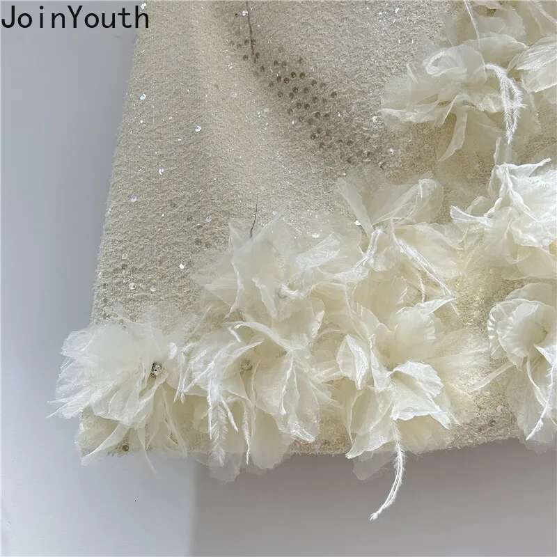 Mini Skirts for Womens 2025 Faldas Mujer De Moda Patchwork Floral Temperament Jupe Fashion Korean Saia Sequin Bodycon Skirt