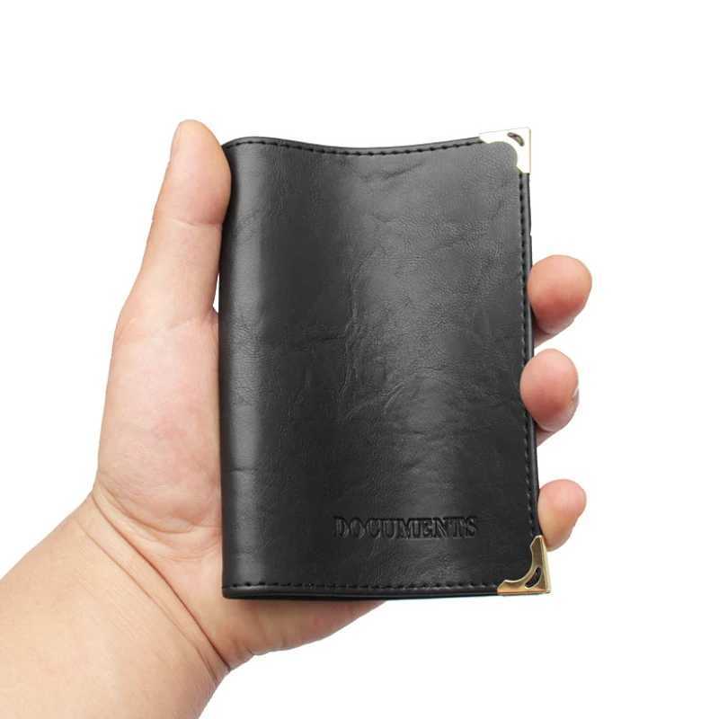 Women Men Passport Holder Bags Wallet Vintage Pu Leather Passport Cover Documents Card Bag Auto Driver License Cover Bags Pouch Z250621