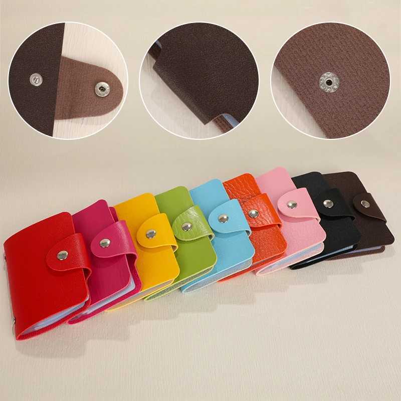 Multi-pocket PU Leather Card Holder With Button Women Men Credit ID Card Organizer Business Card Holder 24 slots Cardholder Z250621