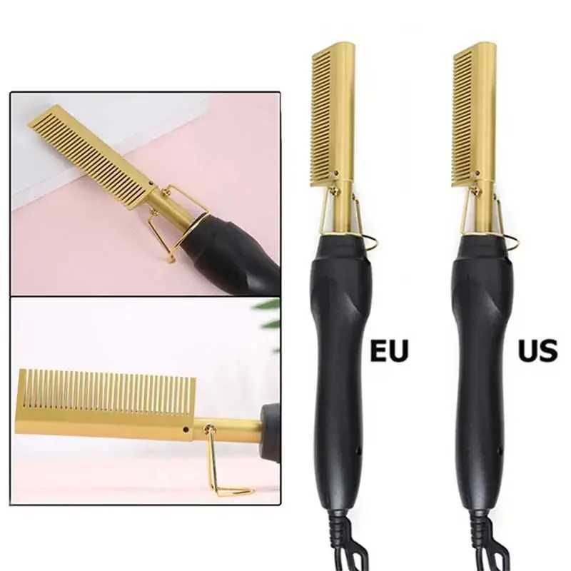 Hot Comb Straightener for Wigs and African Hair Flat Irons Fast Heating Straightening Brush Straight Curler Roller Styler ToolXJ250621