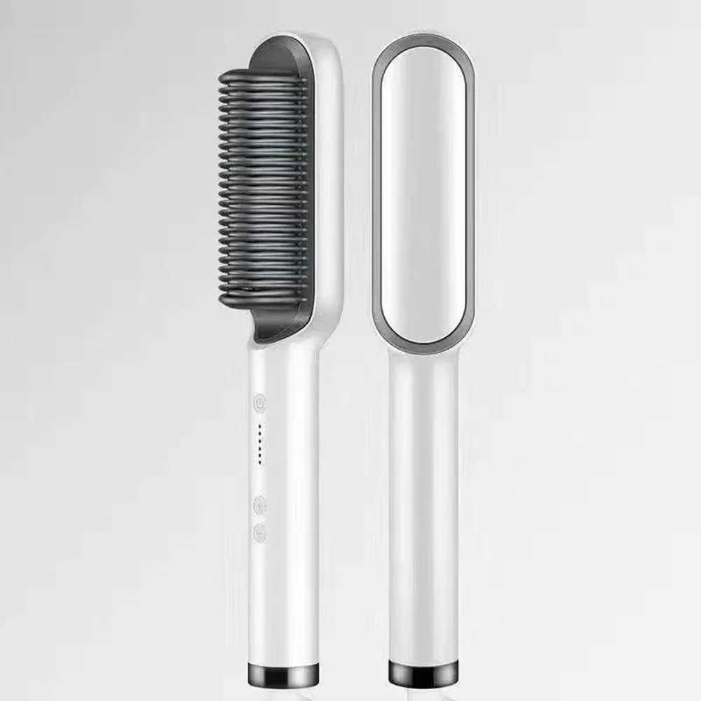 Hair Straightener Brush Ring Hair Straightener Comb Straightening Brush for Women with Splint Comb Electric Heating Comb StraiXJ250621