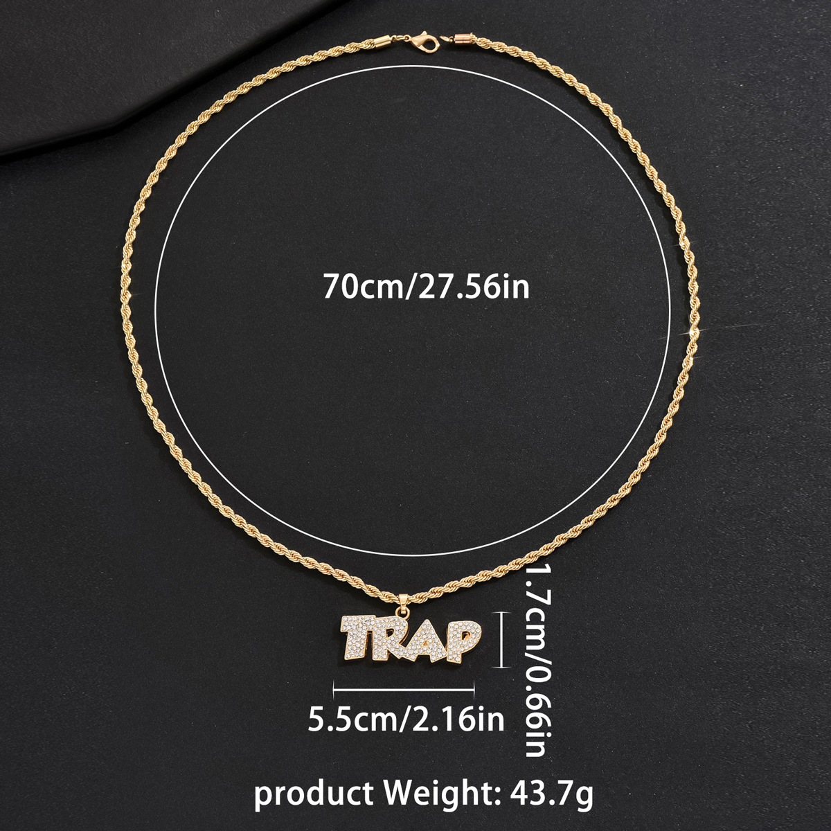 Trendy Men's Cuban Chain Simple Letter Inlaid Design Necklace Elegant Choker