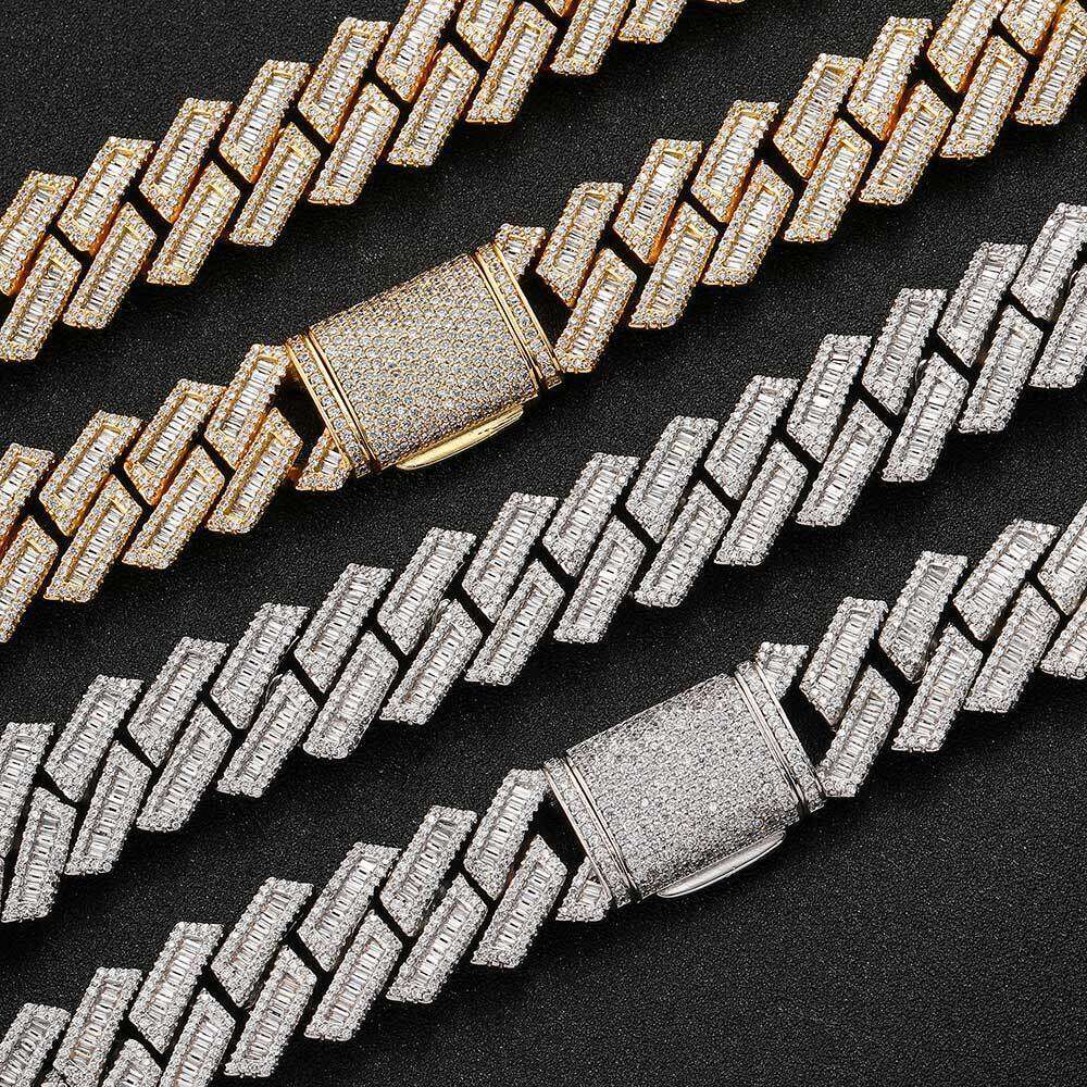 Hip Hop for Men 18mm Dia Cuban Chain Thick Zircon Necklace Trendy Brand Jewelry Men's Bracelet 795f