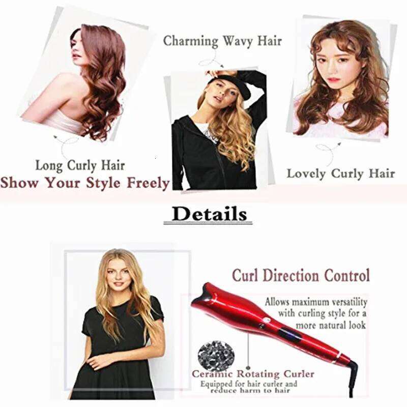 Auto Curling Iron Ceramic Rotating Air Spin Wand Styler Curl hine Magic Automatic Hair Curler