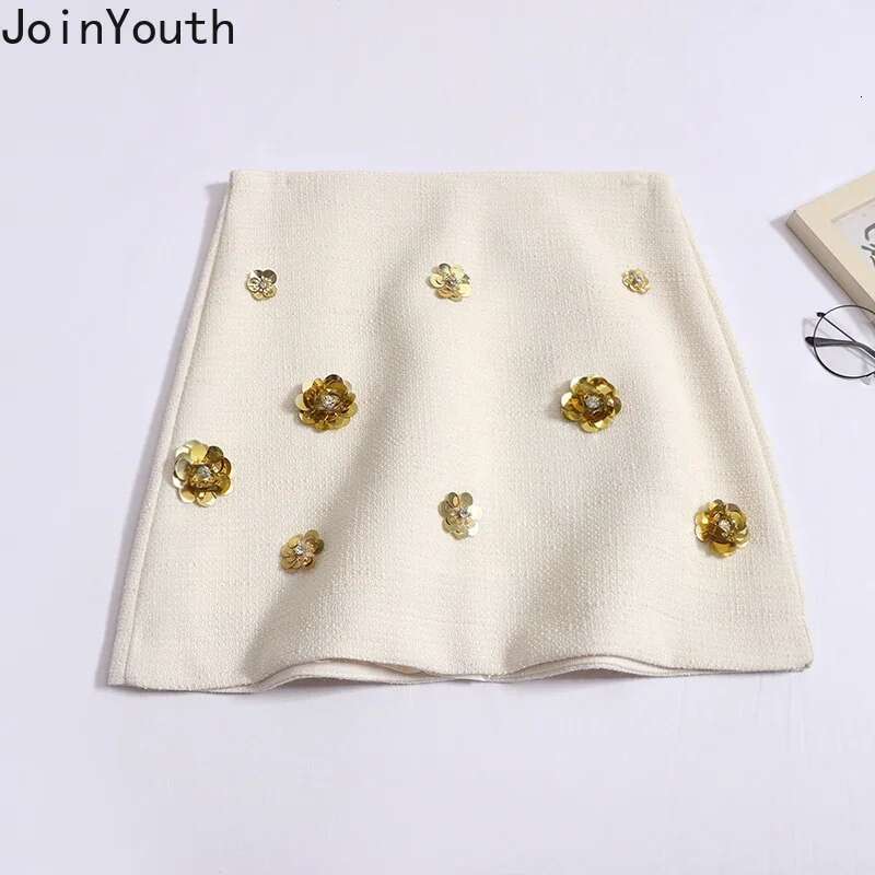 Temperament Jupe Bodycon Skirts for Women High Waist A-line Korean Saia 2025 Faldas Mujer De Moda Fashion 3D Floral Mini Skirt