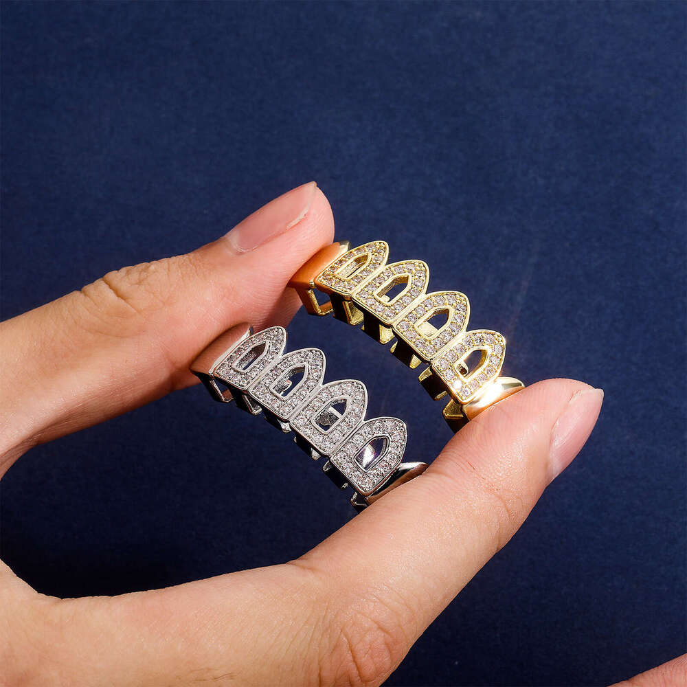 Grills Dia-Encrusted Hip Hop Teeth Gold-Plated Vampire Dentures Halloween Accessories gri llz