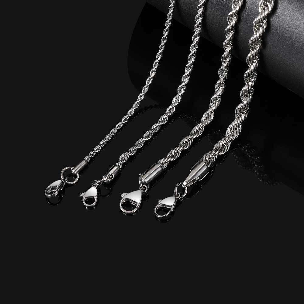 Stainless Twist Chain Men's Women's Jewelry Gold Titanium Steel Necklace fbff